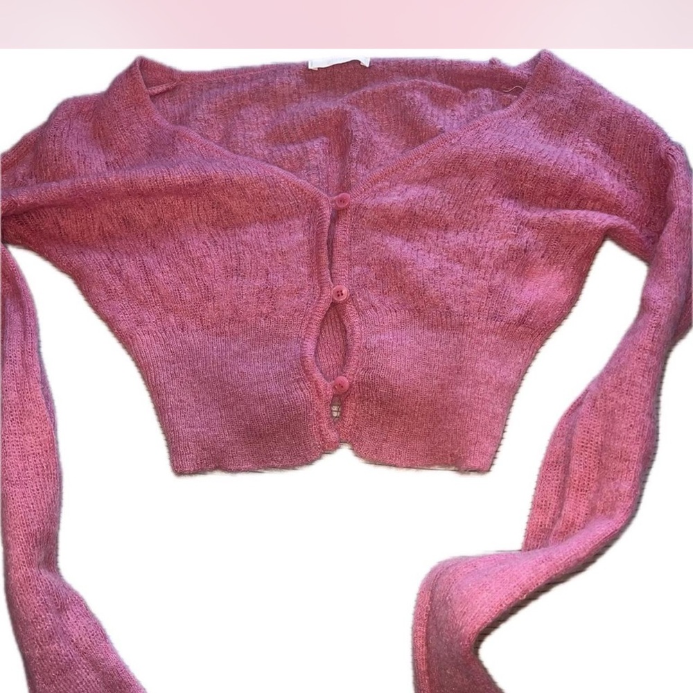 Chic Pink Cardigan Sweater